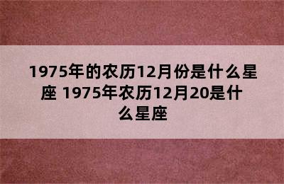 1975年的农历12月份是什么星座 1975年农历12月20是什么星座